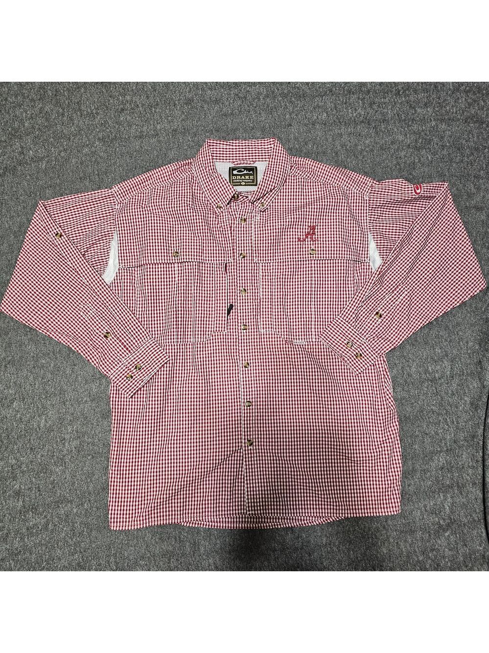 Drake Alabama Crimson Tide Gingham Shirt L
